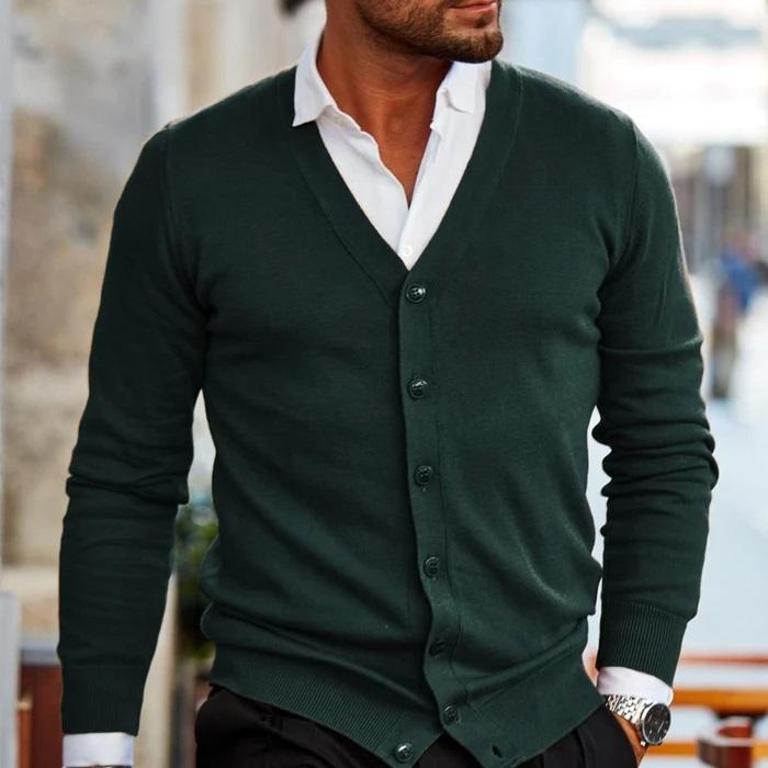 Lässige Strickjacke mit Knöpfen für Männer