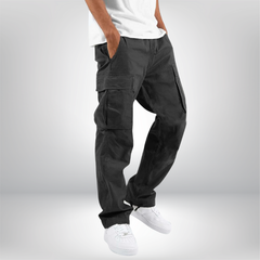 Herren Cargohose Wide Fit | Mit Taschen in Schwarz