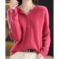 Olivia - Cardigan aus weicher Kaschmirwolle in Dunkles Rosa
