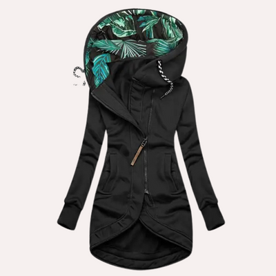 Damen Fleece Jacke mit Kapuze | Elegante