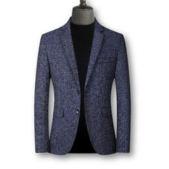 Lukas | Eleganter Herrenblazer im Tartan-Stil in Blau