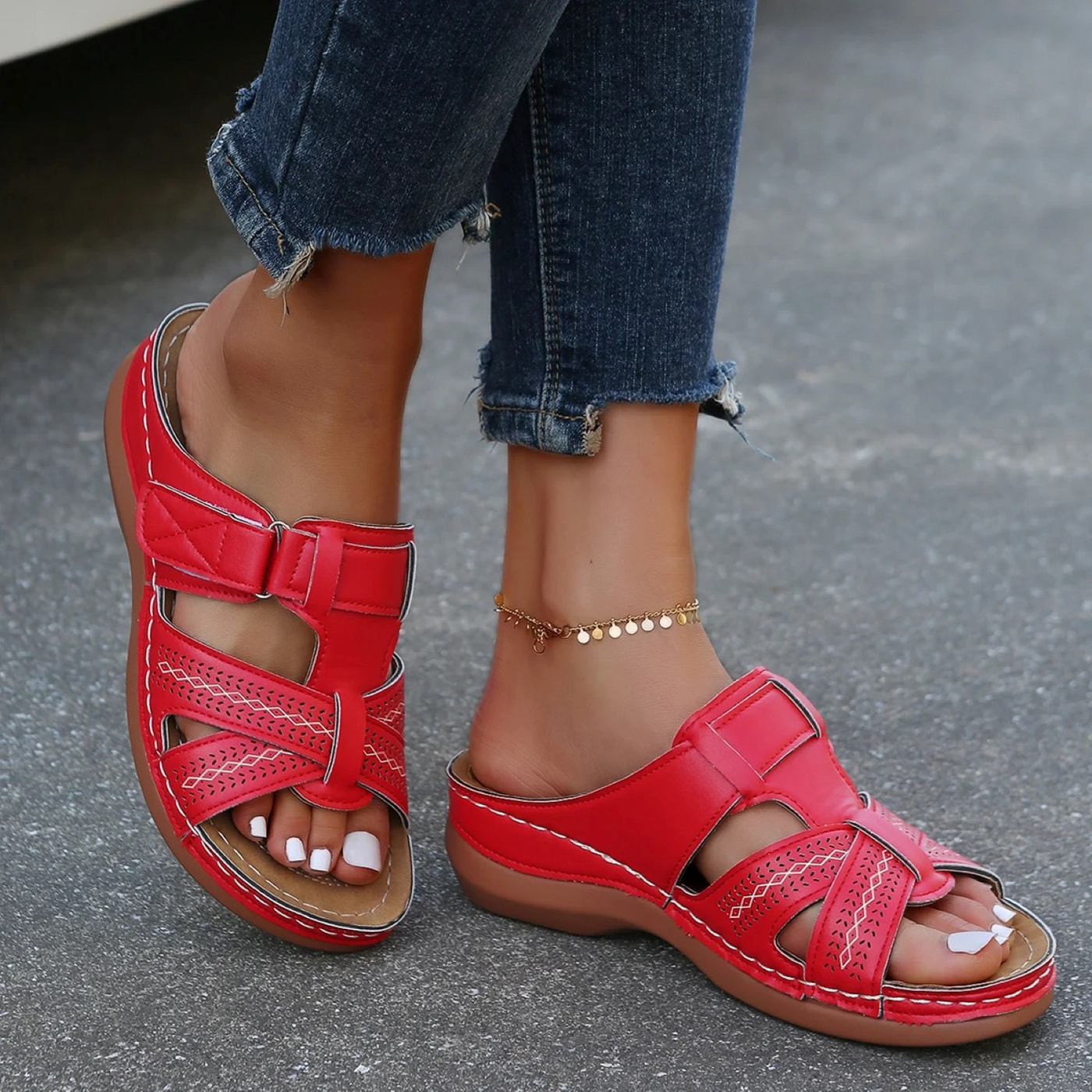 Offene Zehen Slip-On Sandale für Damen
