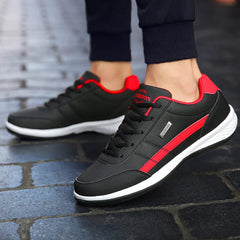 Lars | Herren Schnür Casual Street Sneakers in Schwarz
