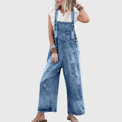 Yuna - Jumpsuit mit Vintage-Waschung in Blau