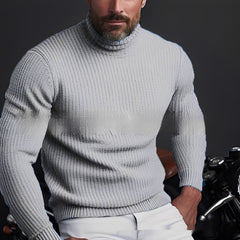 Richard - Warmer, komfortabler Herren-Rollkragenpullover in Grau