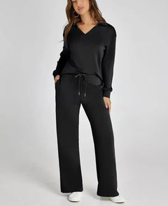 Nova | 2-teiliges Longsleeve-Set in Schwarz