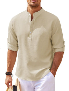 Vincent - Das Ultra Comfort Casual Langarmshirt in Khaki