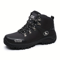 Winterschuhe Herren | Schnür-Wanderschuhe Mit Profilsohle in Schwarz