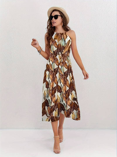 Jocelyn® | Neckholder-Strandkleid mit Blattmuster