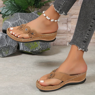 Lässige Sandalen mit Blumenmuster für Damen