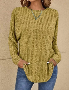 Ylva - Langärmeliger Freizeitpullover in Grün