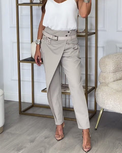 Mirella | Elegante Hose mit Gürtel in Grau