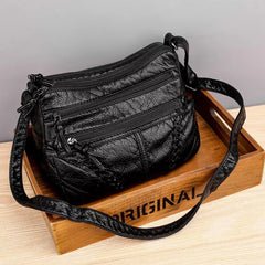 Sophia | Weiche Ledertasche in Schwarz