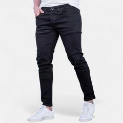 Ermes™ | Slim Fit Jeans mit Zerrissenen Design in Schwarz