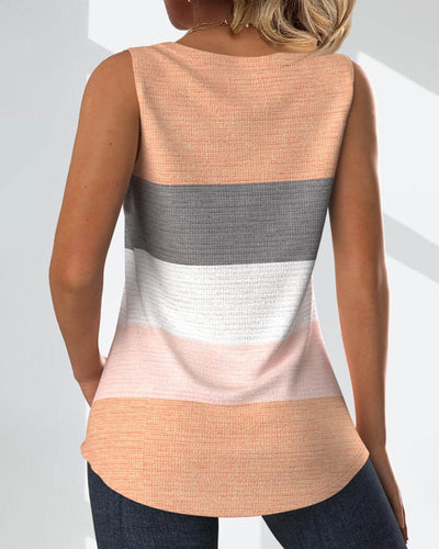 ROMA - Gestreiftes Tanktop mit Knöpfen