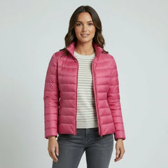 Sophie | Damen Leichter Winter Daunenjacke mit Hohem Kragen in Rosa