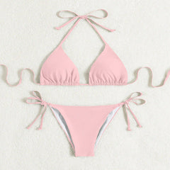 Donna – Bikinis mit Bindebändern in einfarbig in Rosa