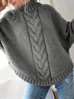 Zopfmuster-Pullover – Mühelose Wärme mit schicker Eleganz in Grau