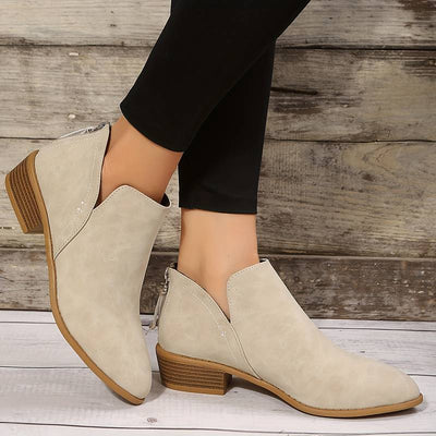 Damen Winter Wildleder Stiefeletten mit Slip-On-Design