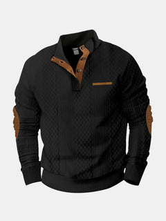 Jonas | Herren Klassiker Zopfmuster Pullover in Schwarz