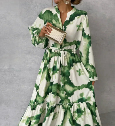 Cerena – Elegantes Maxikleid mit langen Ärmeln