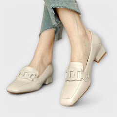 Pauline | Damen Pantoffel – Bequeme Hausschuhe Komfort in Beige