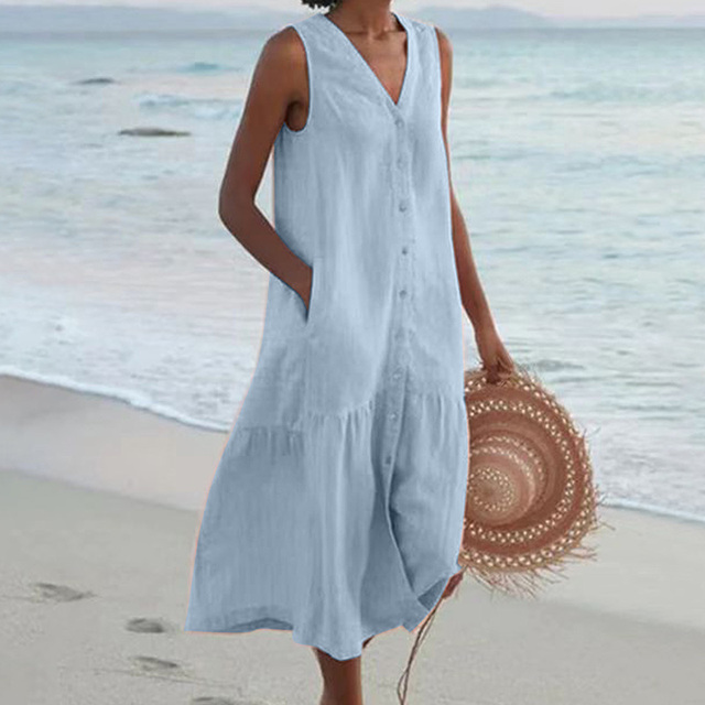 LYRA - Sommerkleid mit V-Ausschnitt