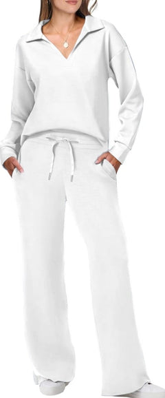 Briar - Lässiger Pullover & Hose - Reise- & Lounge-Set in Weiß