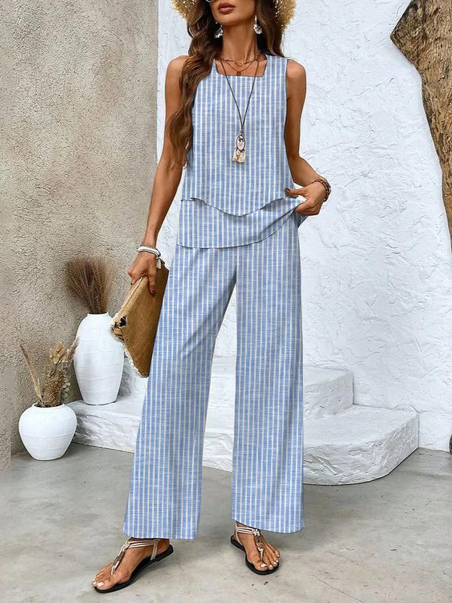 Ärmelloses Top und Hose Sommer-Set für Damen