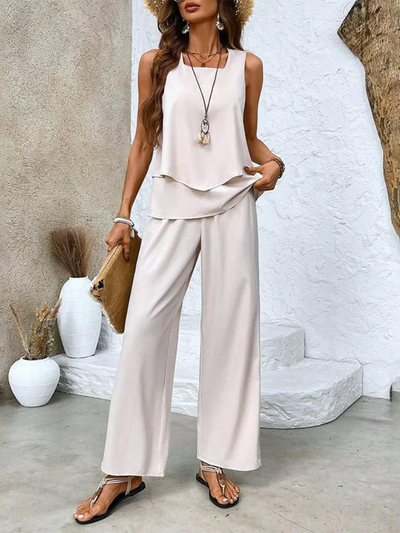 Ärmelloses Top und Hose Sommer-Set für Damen