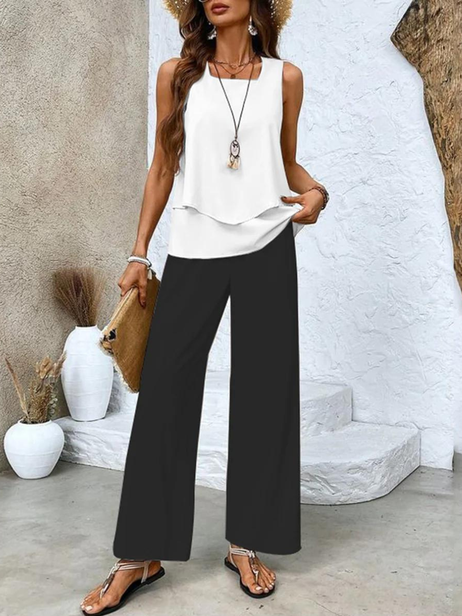 Ärmelloses Top und Hose Sommer-Set für Damen