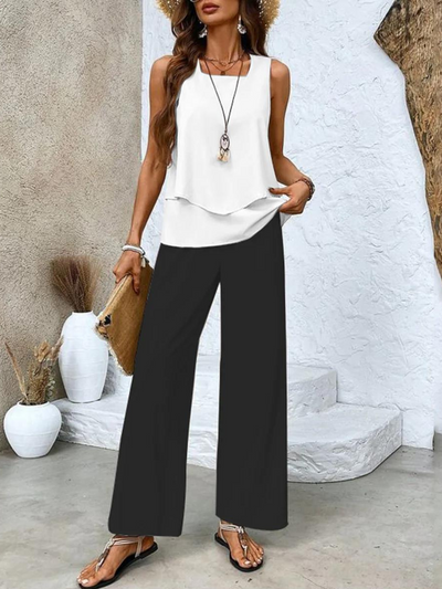Ärmelloses Top und Hose Sommer-Set für Damen