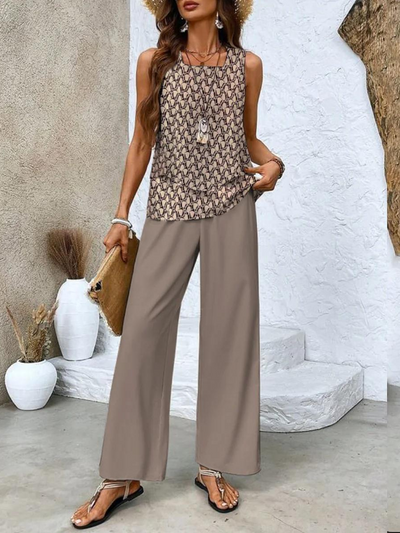 Ärmelloses Top und Hose Sommer-Set für Damen