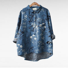 Olivia | Oversized Leinen-Bluse in Print 5