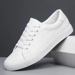 Rex | Herren Leder-Sneaker Low-Top Cupsole Casual in Weiß