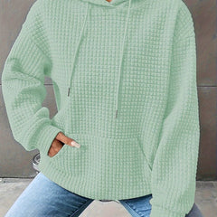 Léana™ | Texturiertes Kapuzen-Sweatshirt mit langen Ärmeln in Hellgrün