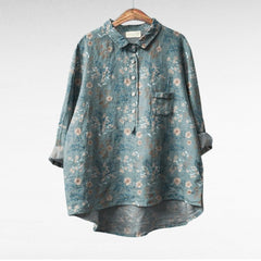 Olivia | Oversized Leinen-Bluse in Print 6