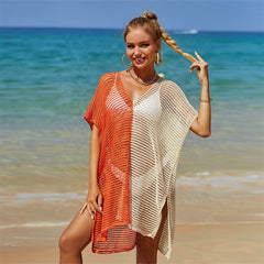 Sandra | Hohles Bikini Überhemd in Orange Gelb