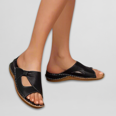 Ebru | Ortho-Sandalen Leder in Schwarz