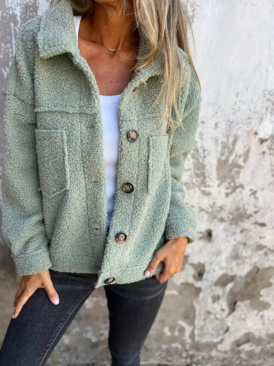 Damen Winter Teddy Mantel | Langarm