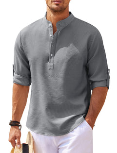 Vincent - Das Ultra Comfort Casual Langarmshirt in Dunkelgrau