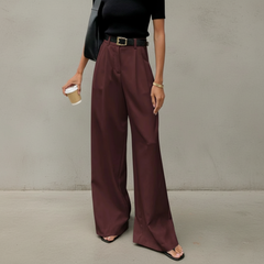 Marlene - Stylische Hose mit weitem Schnitt in Burgunder