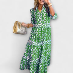 Loradia – Midikleid mit Kettenprint in Grün