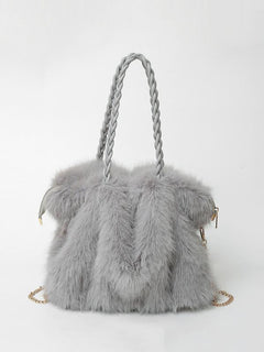 Jana | Elegante Plüsch-Velours Tasche Damen stilvoll in Grau