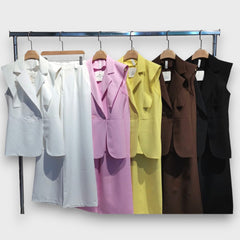 Olanda – Zweiteiler mit Oversize-Blazer und weiter Hose in Braun