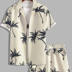 Felix | Herren Tropical Sommerhemd Shorts Set in Beige