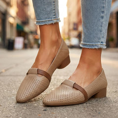 Theresa | Damen Mokassins aus Leder – Leder Mokassins Vireza in Beige