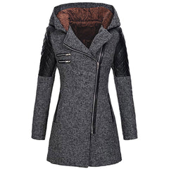 Rosemary | Winterjacke in Dunkelgrau (mit Samtkapuze)