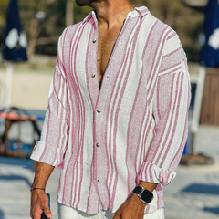 Herren Vintage Hemd | Langarm in Rosa