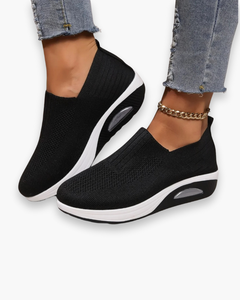 Damen Komfortable Modische Sneaker | Atmungsaktiv und Rutschfest in Schwarz